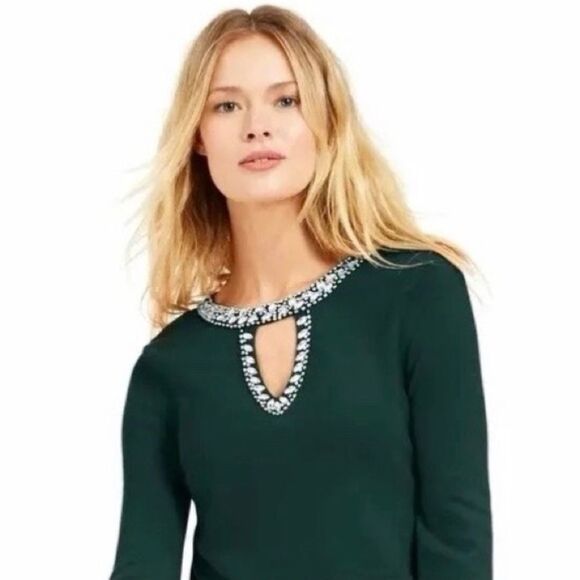 INC International Concepts Women's GREEN
Keyhole Sweater - Picture 2 of 6